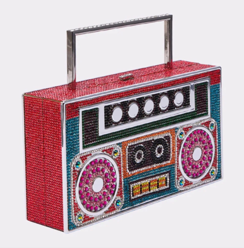 AKIRA Red Rhinestone Clutch